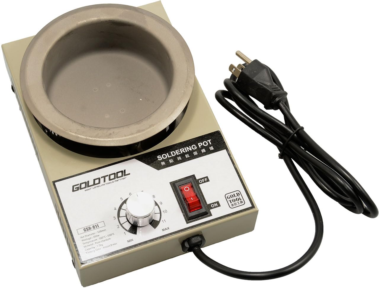 Jameco BenchPro GSR-811A-41C 350 Watt Solder Pot with 100mm Diameter Pot 100C to 550C
