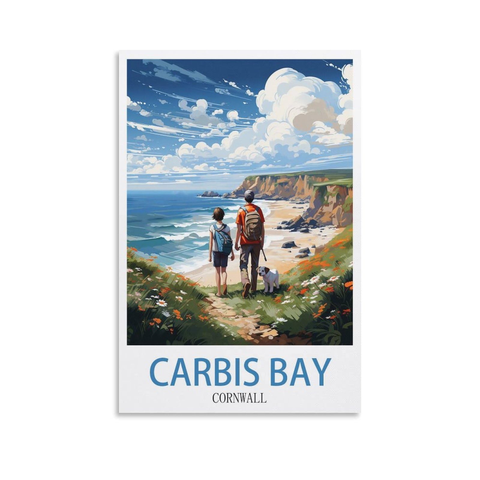 EZMLFA 5D Diamond Art Kits for Beginner,Carbis Bay Cornwall,Diamond Art Kits Gem Cross Stitch Easy Kits for Beginner Crystal Art Crafts Home Wall Decor 30x40cm