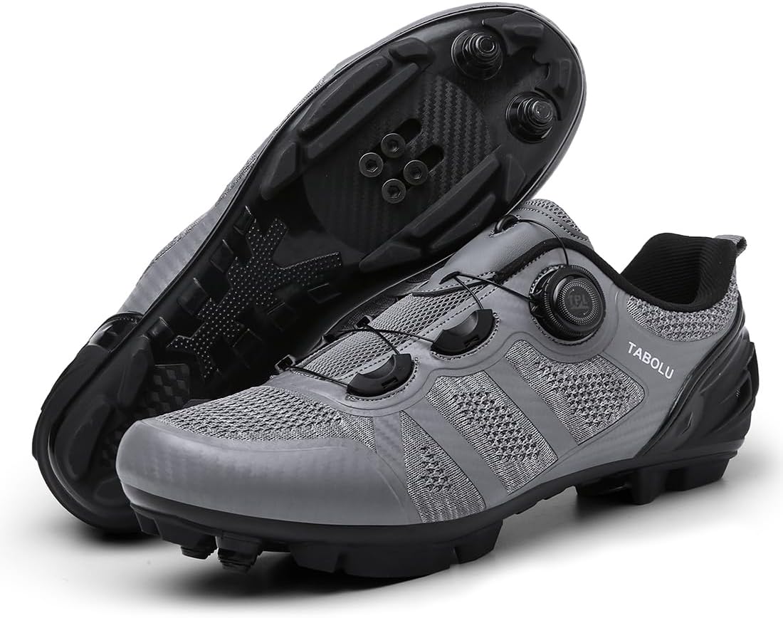 [Qwoccu] 男女兼用あるニットサイクリングシューズ SPD-SL/SPD対応シューズ ロードバイク マウンテンバイク 室内用エ