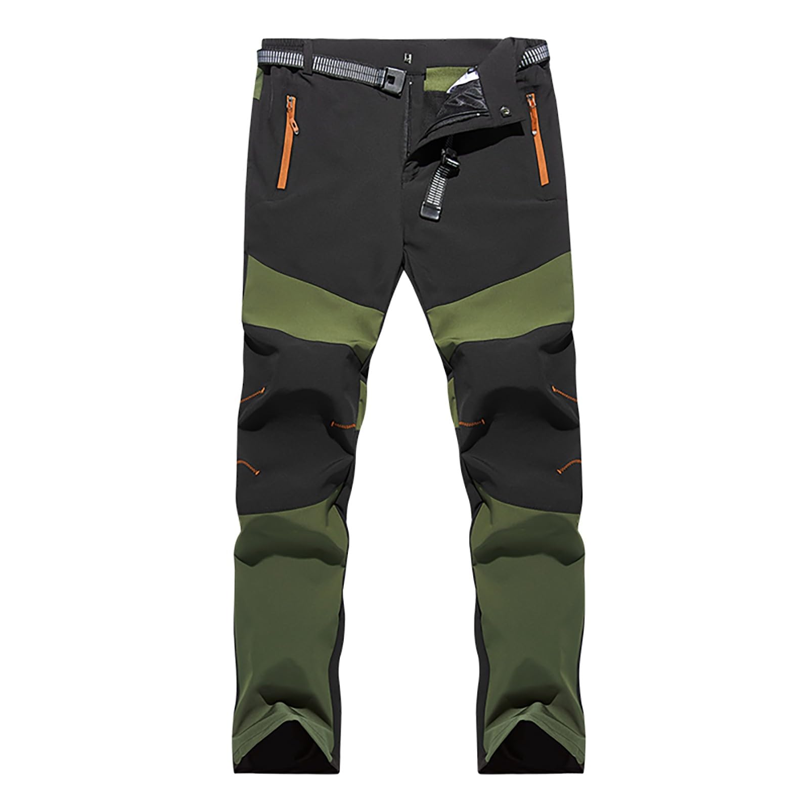 Generisch Pantaloni da trekking da uomo, taglie forti, impermeabili, da trekking, ad asciugatura rapida, con cintura, robusti, pantaloni da jogging, morbidi, pantaloni elasticizzati in tinta unita