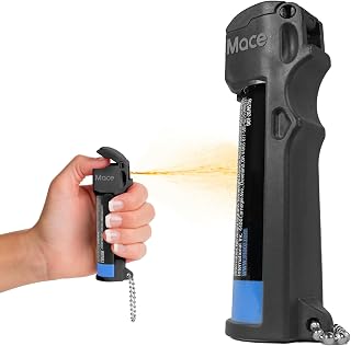 Mace Pepper Spray - Triple Action Model, 3-in-1 Formula (OC, Tear Gas, UV Dye), Flip Top Safety Cap, Self Defense Spray for Women & Men