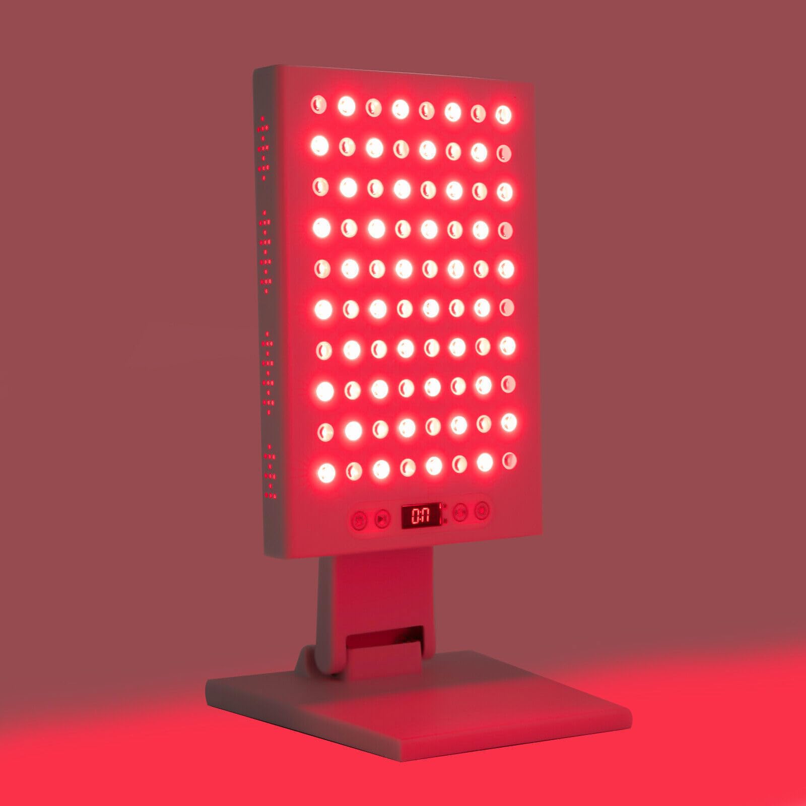 Rotlichttherapiegerät, LED Rotlichtlampe mit 1-30min Timer, Verstellbare Ganzkörper-Lichttherapie-Panels mit 80 Dual-Chip-LEDs Nahinfrarot-Lichttherapie für Leichtigkeit Muskelschmerzen