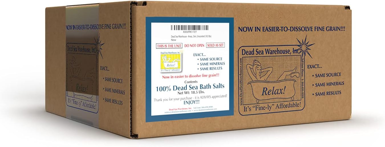 Dead Sea Warehouse Amazing Minerals Dead Sea Bath Salts 18.5 LBS Highest