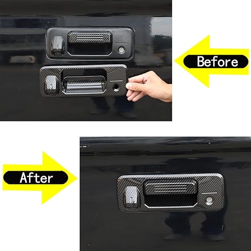Vista 19 de CHEAYAR Funda para puerta trasera compatible con Toyota Tundra 2014-2021, cubierta de manija de puerta trasera de ABS para puerta trasera, moldura