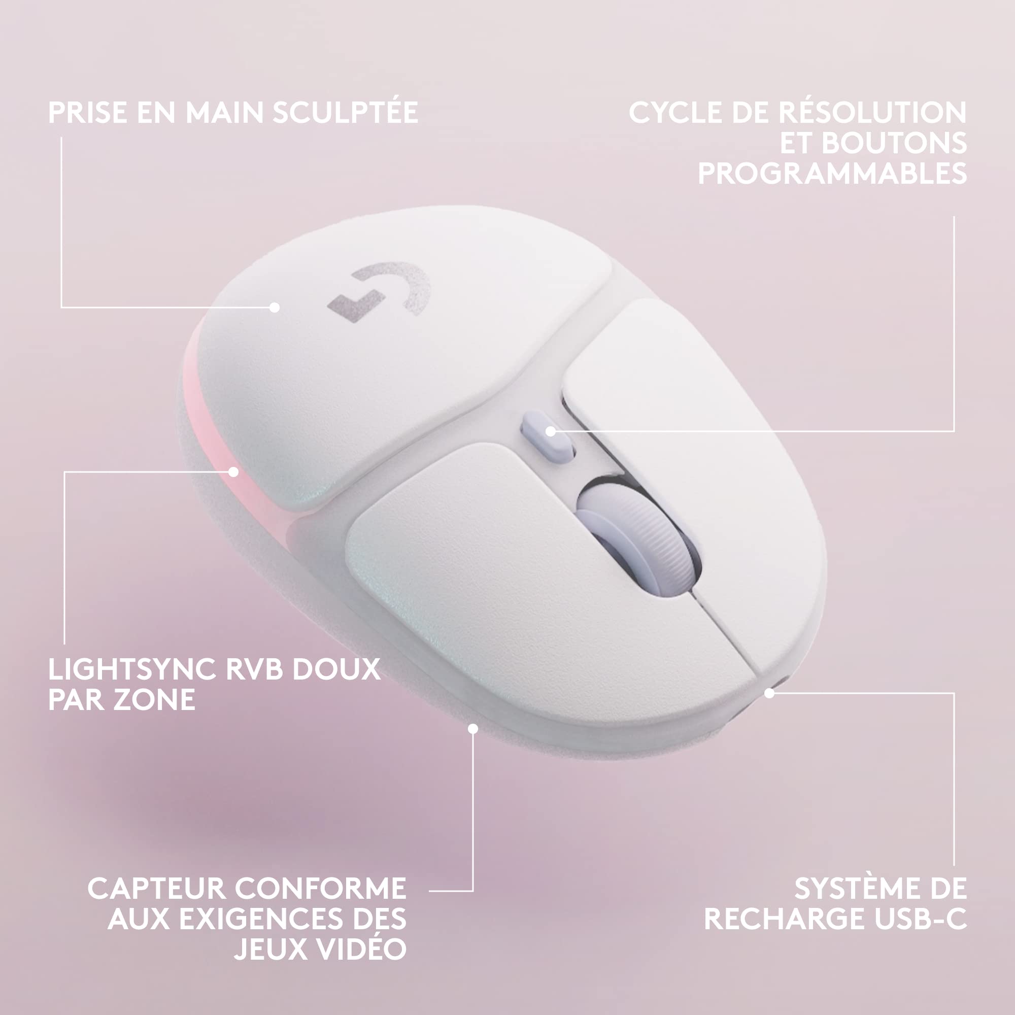 Logitech G - Ensemble Gamer sans Fil, Casque G735 et Souris G705
