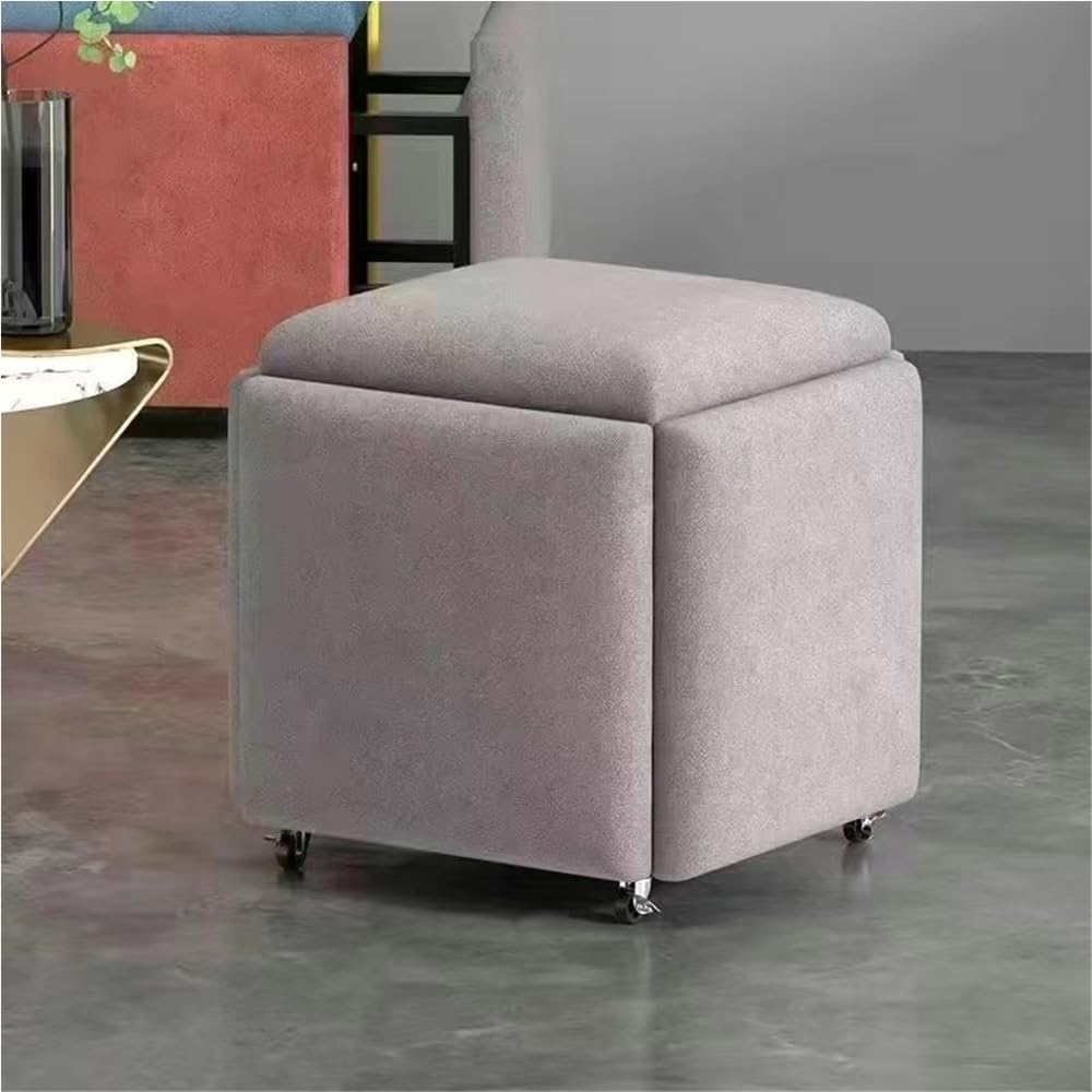 Pouf gigogne carré 5 en 1 pour salon et salle à manger chaleureux