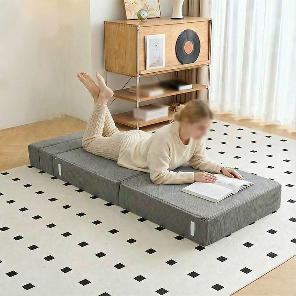 Divano Letto Pieghevole Compresso, Divano Singolo Senza Ossatura Per Appartamento, Più Dimensioni Disponibili(Gray color,90 * 180 * 18cm)