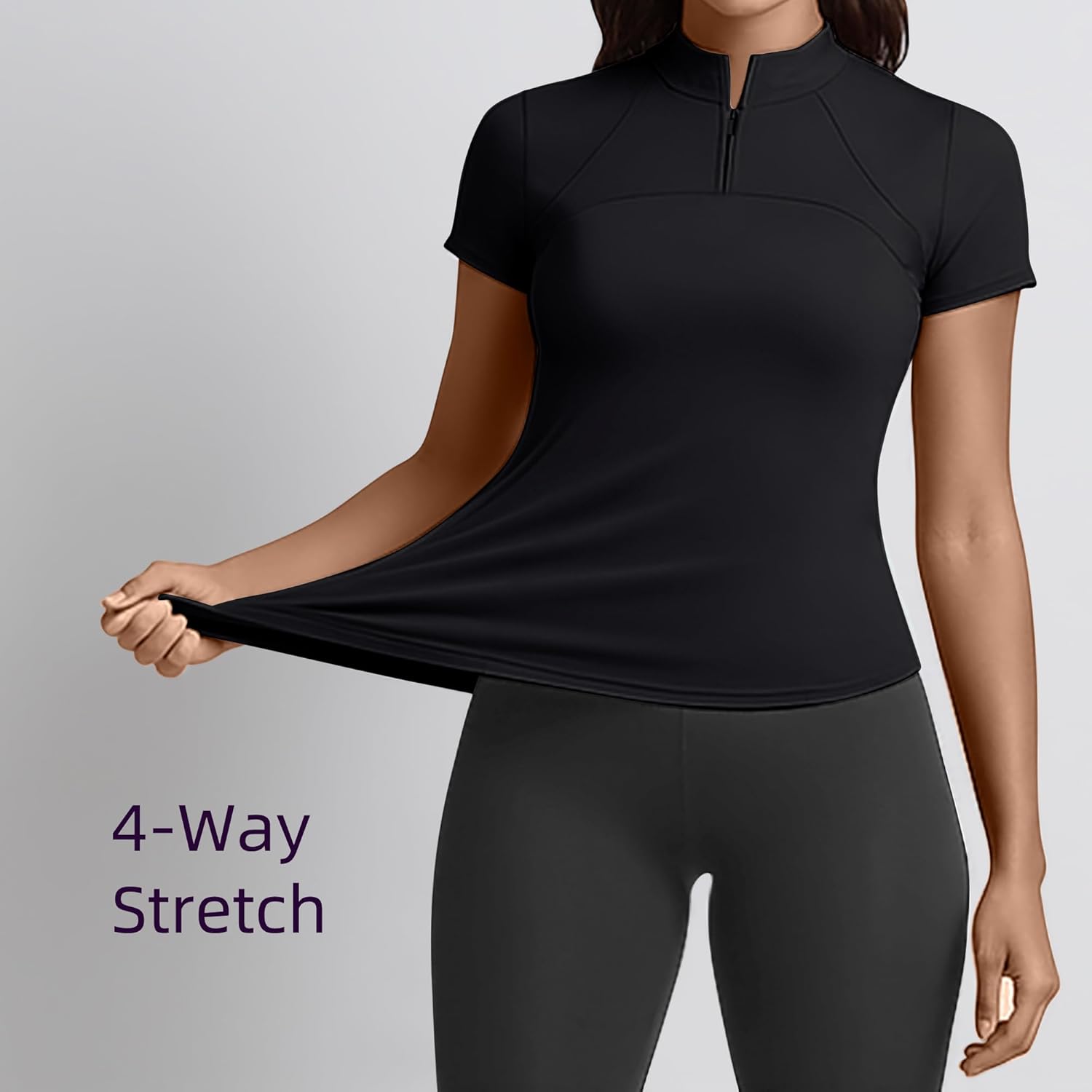 Women's Workout Shirts Mesh Breathable Tops Athletic Compression Fit T-Shirt Short Sleeve Gym Tees Quick-Dry Shirts