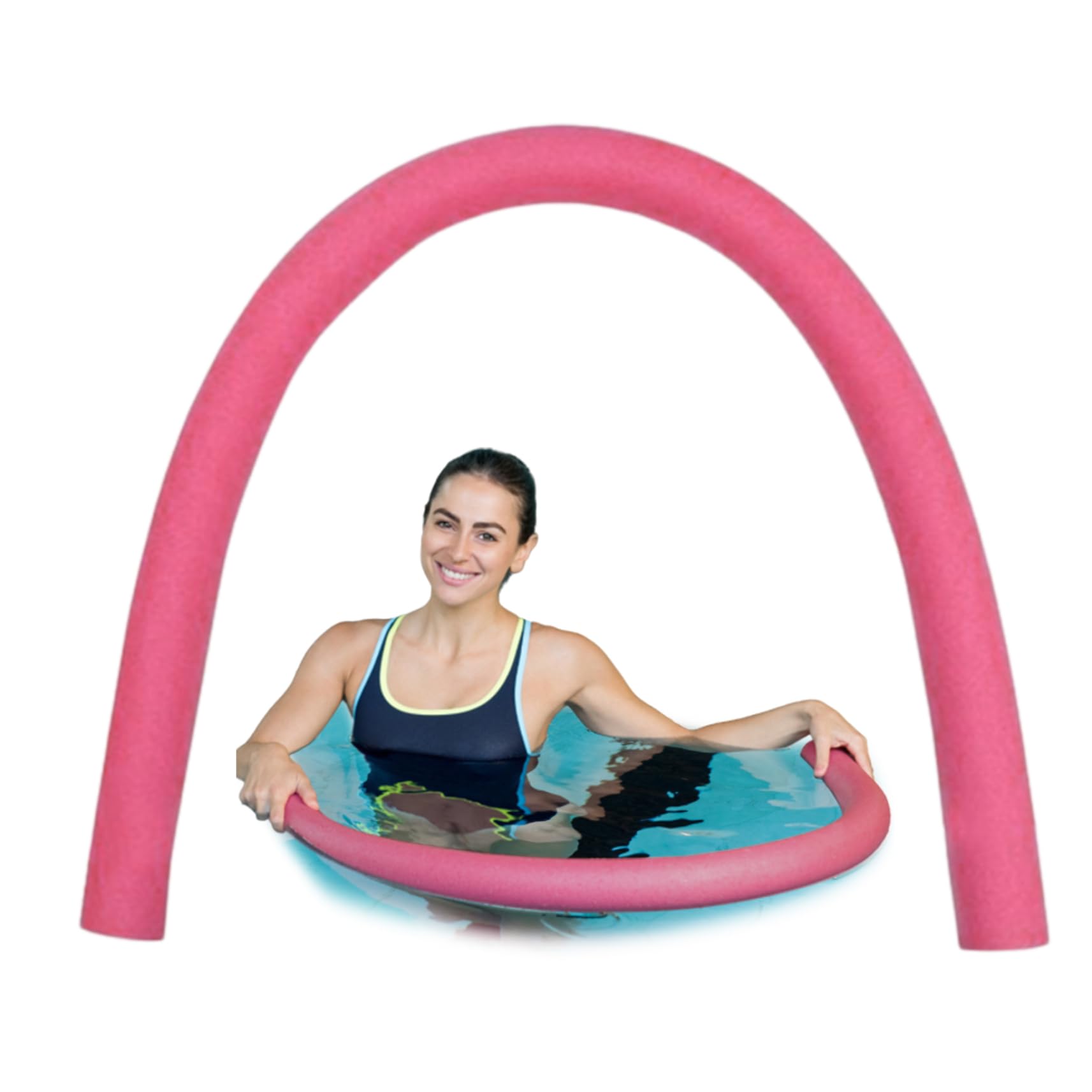 Nouilles de piscine 6,5 x 150 cm en mousse creuse légère pour enfants - Nouilles flottantes pour piscine - Rose