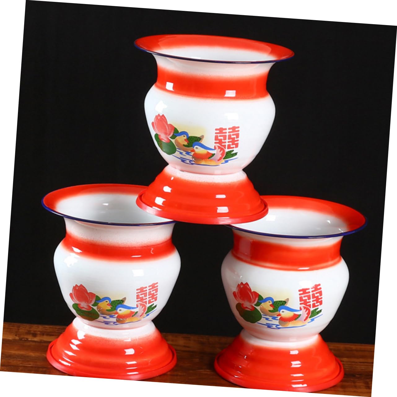 Sputacchiera in Smalto Stile Vintage Cinese, Leggero Alta Capacità di Carico, Vaso Portatile Rosso per Uso Sanitario e Bagno
