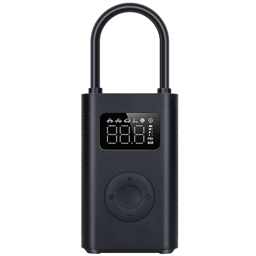 Immagine del prodotto Mijia Compressore Aria Portatile 2, Mi Portable Electric Air Compressor Luce Led Integrata e Accessori, 6 Modalità di Gonfiaggio, Mini Air Pump 2 150 PSI 2000mAh per Auto,Bici,Moto,Scooter,Pallone