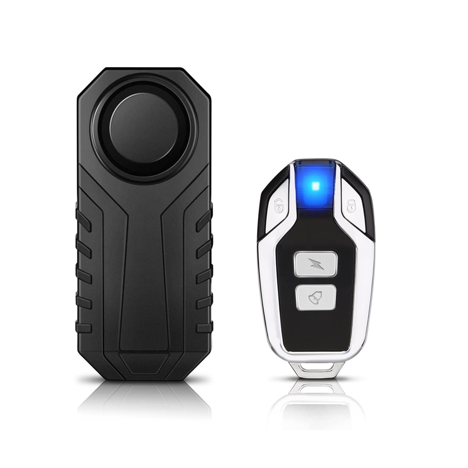 CUDTAPI Waterproof Bicycle Alarm Motorcycle Electric Vehicle Bike Security Burglar Remote Control Vibration Detector(1 Set Alarm-B)