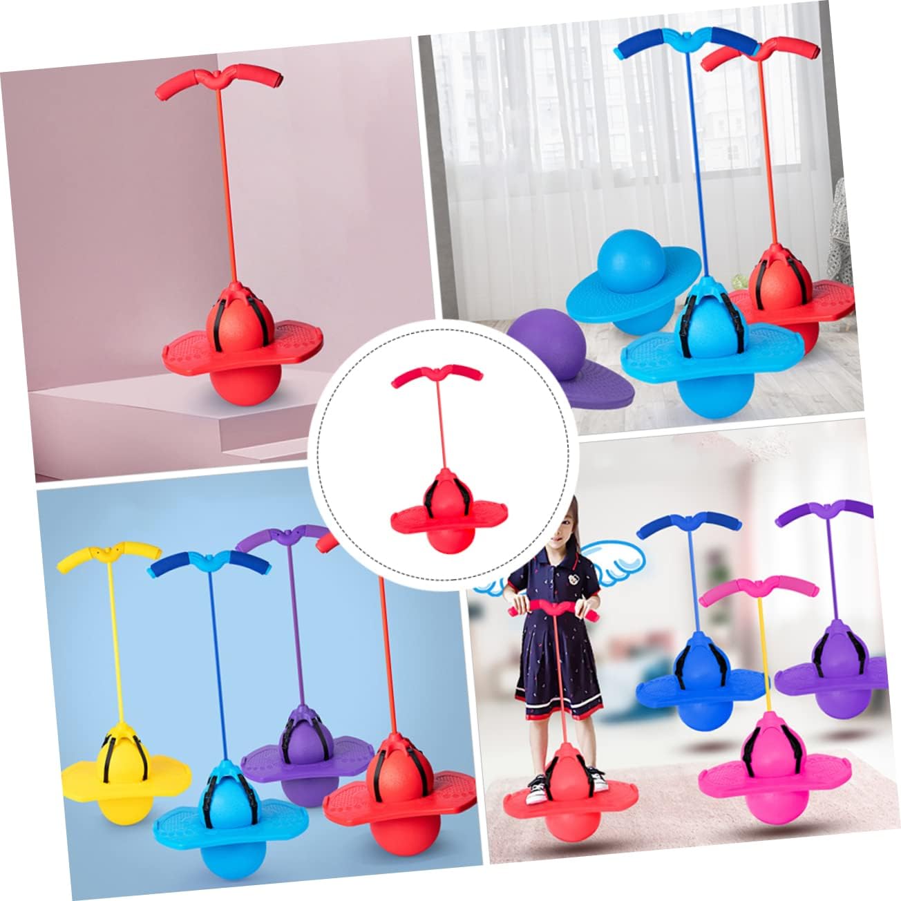 Jumping Ball with Handle Rope for Boys and Girls Bouncing Fitness Toy for Coordination Exercises Fun Outdoor Activity for Children