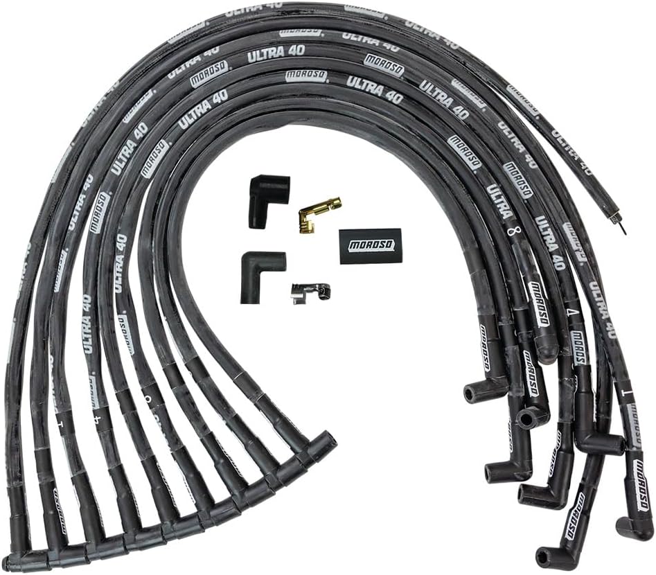 Moroso WIRE SET,ULTRA 40,SLEEVED,BBC,BLACK 73820