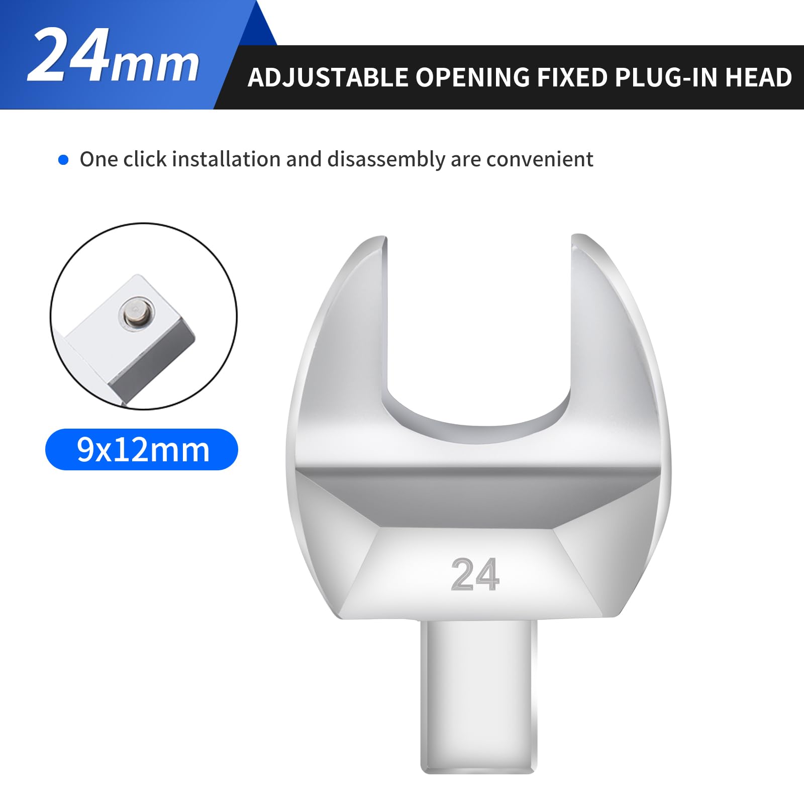 ATsafepro Llave combinada de torsión, 9 x 12 mm, llave dinamométrica intercambiable, 24 mm
