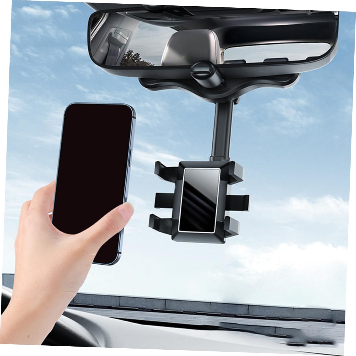 Beaupretty Soporte GPS para Coche Negro Antideslizante Material Abs y PU Fácil de Usar para Navegación Conducción