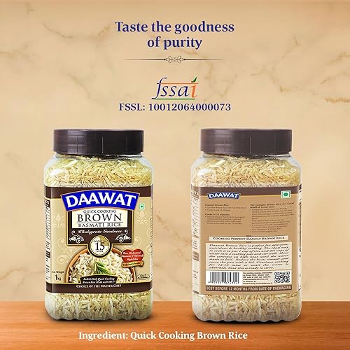 Miniatura 5 de Daawat Arroz Basmati integral, 2.2 lbs, tarro