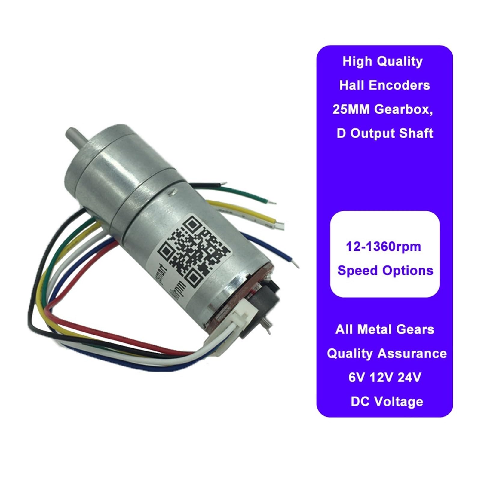 JGA25-371 silnik elektryczny z odwróconą regulacją prędkości 12 V DC enkoder motoreduktora 18-1930 obr./min, kompatybilny z 1 szt. (46 obr./min, 24 V)