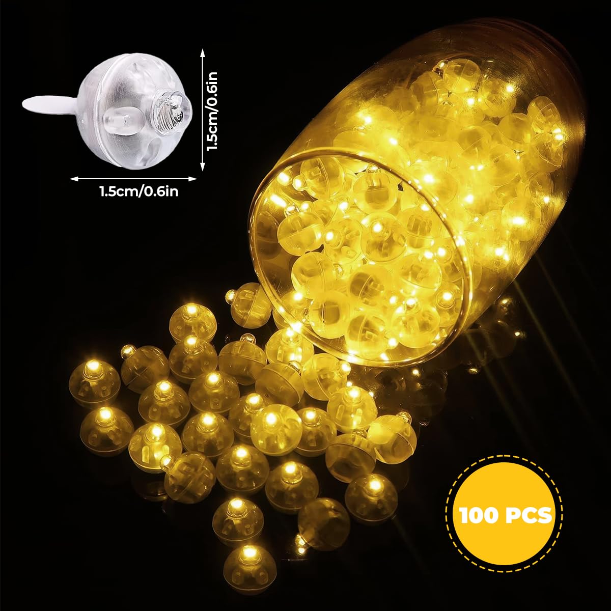 Fdit 100 Stück LED Ball Lichter – Runde Papierlaternen Für Party, Hochzeit, Geburtstag, Bunte Farbauswahl
