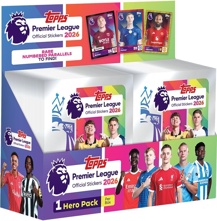 2025-26 Topps Premier League Stickers - 100-Pack Box (600 Stickers)