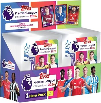 2025-26 Topps Premier League Stickers - 100-Pack Box 600 Stickers