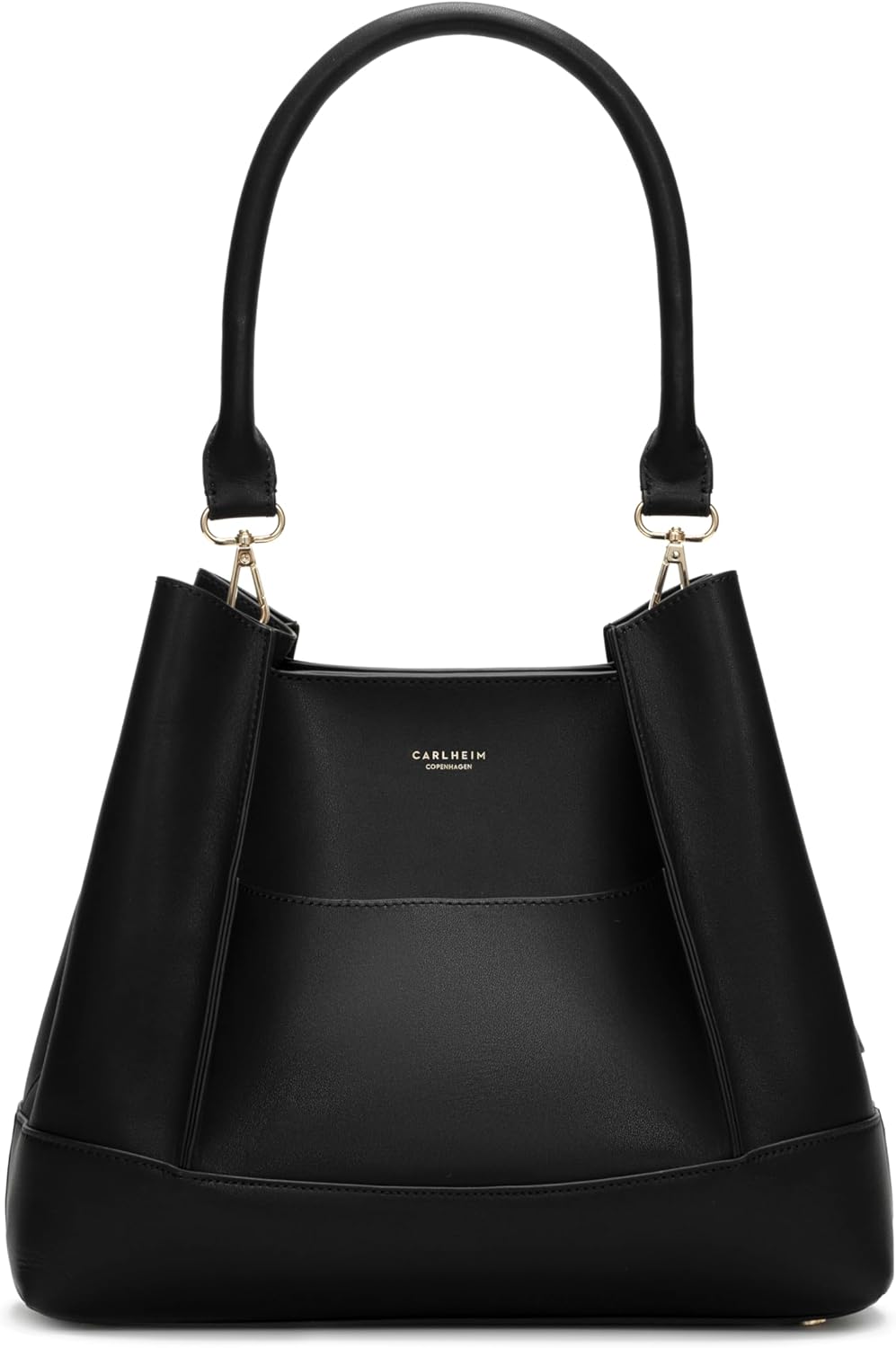 Carlheim Velvet Genuine Leather Handbag (Black)