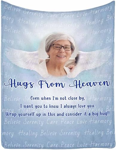 Miniatura 6 de MyPupSocks Regalos conmemorativos personalizados, manta de cama personalizada con texto en inglés "I Never Left You", manta de memoria personalizada