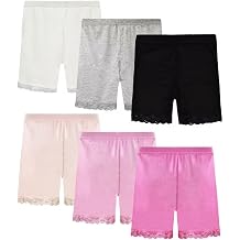 GENTABY Girls Underskirt Shorts, 6 Pack Safe Cycling Lace Thin 1-10 Year