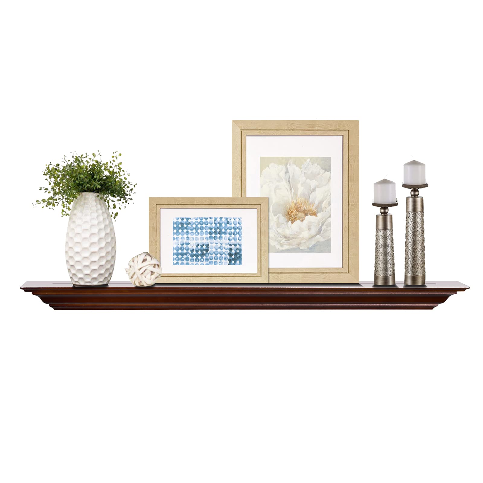 Buy WELLAND Pine Wood Fireplace Mantel Shelf 48 Inch Length Wall ed