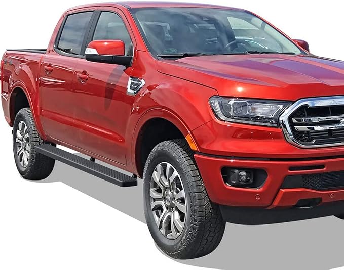 Estribos laterales 5 pulgadas negro mate APS para Ford Ranger miniatura 6