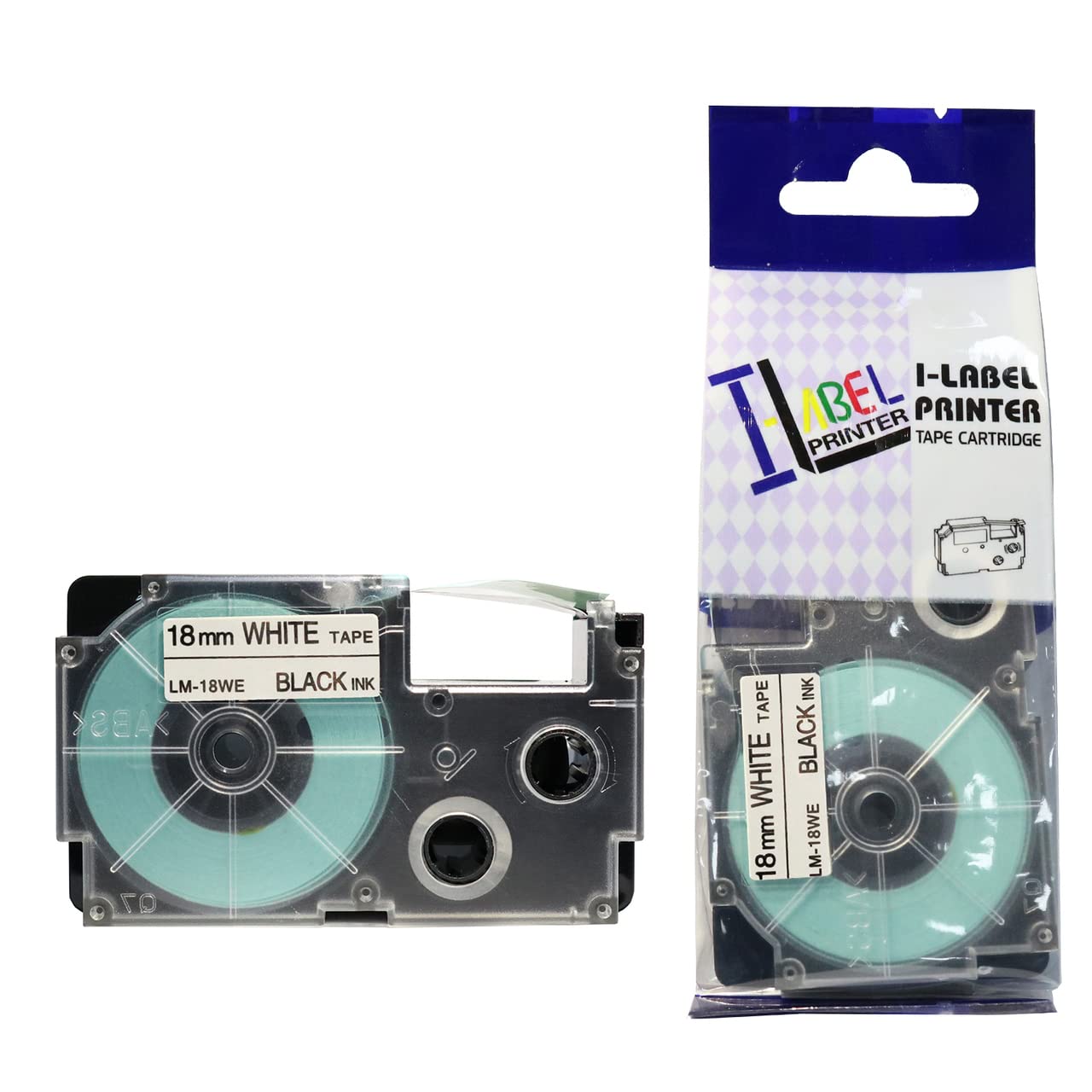 LM Tapes - Premium Compatible 18mm Black on White Label Tape for use in Casio KL780 / KL-780 EZ Label Printer