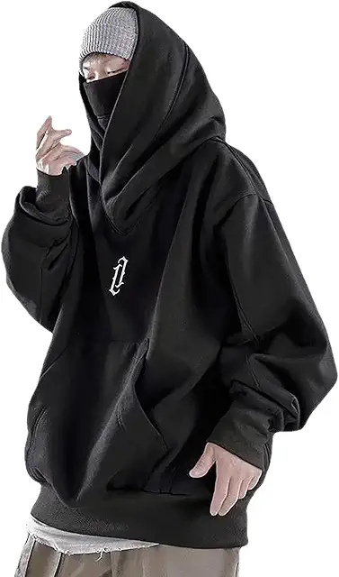 Japanese Ninja Hoodie Sweatshirt with High Collar - Unisex Urban Techwear
