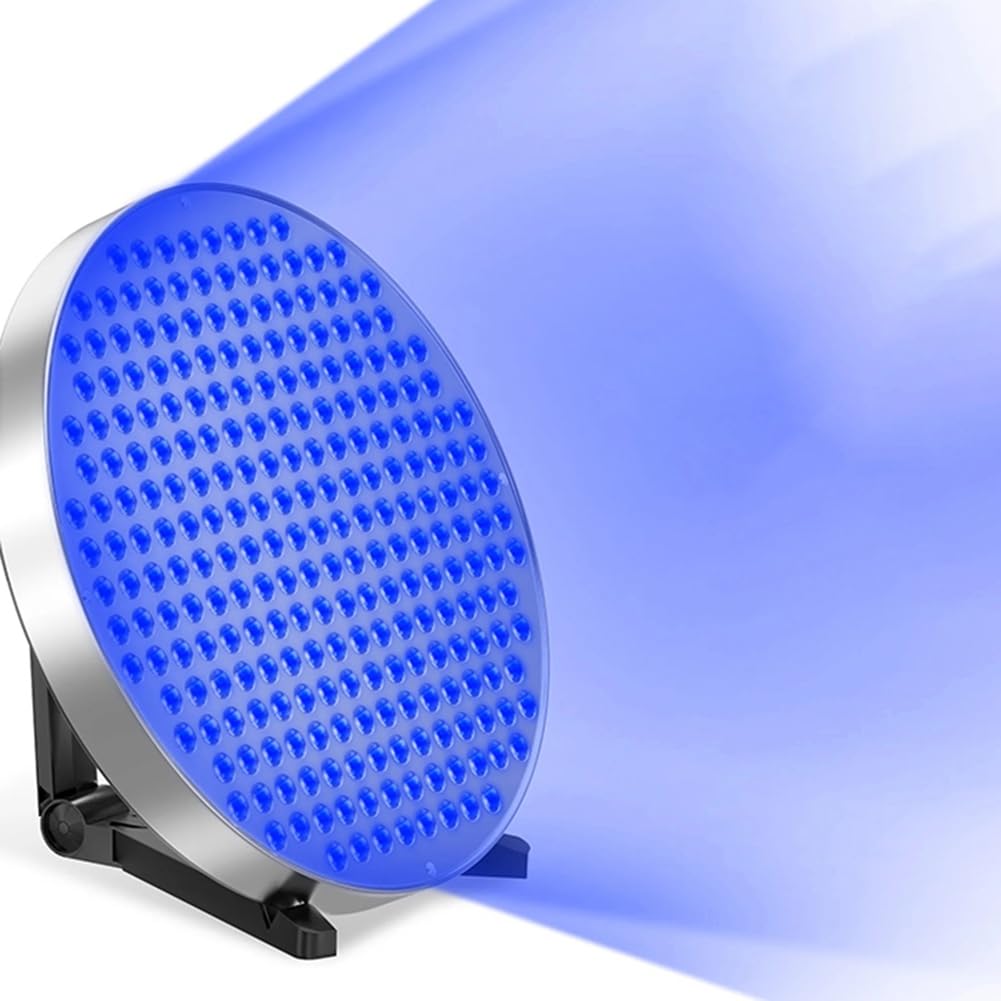 Lampe de Bronzage Solarium Ronde UV 50W pour Tout le Corps 460nm avec Crochets et Masque pour les Yeux, Prise EU.