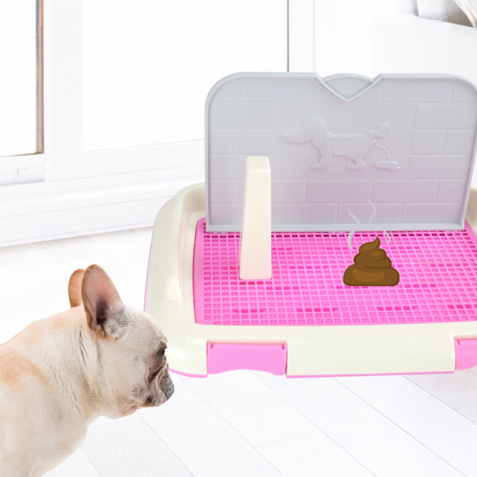 Hondentrainingstoilet, Hondenpotje Hek, Hondentoilet Puppy Hondenpotje, Puppy Padhouder met Verwijderbare Paal voor Honden en Katten (Zwart