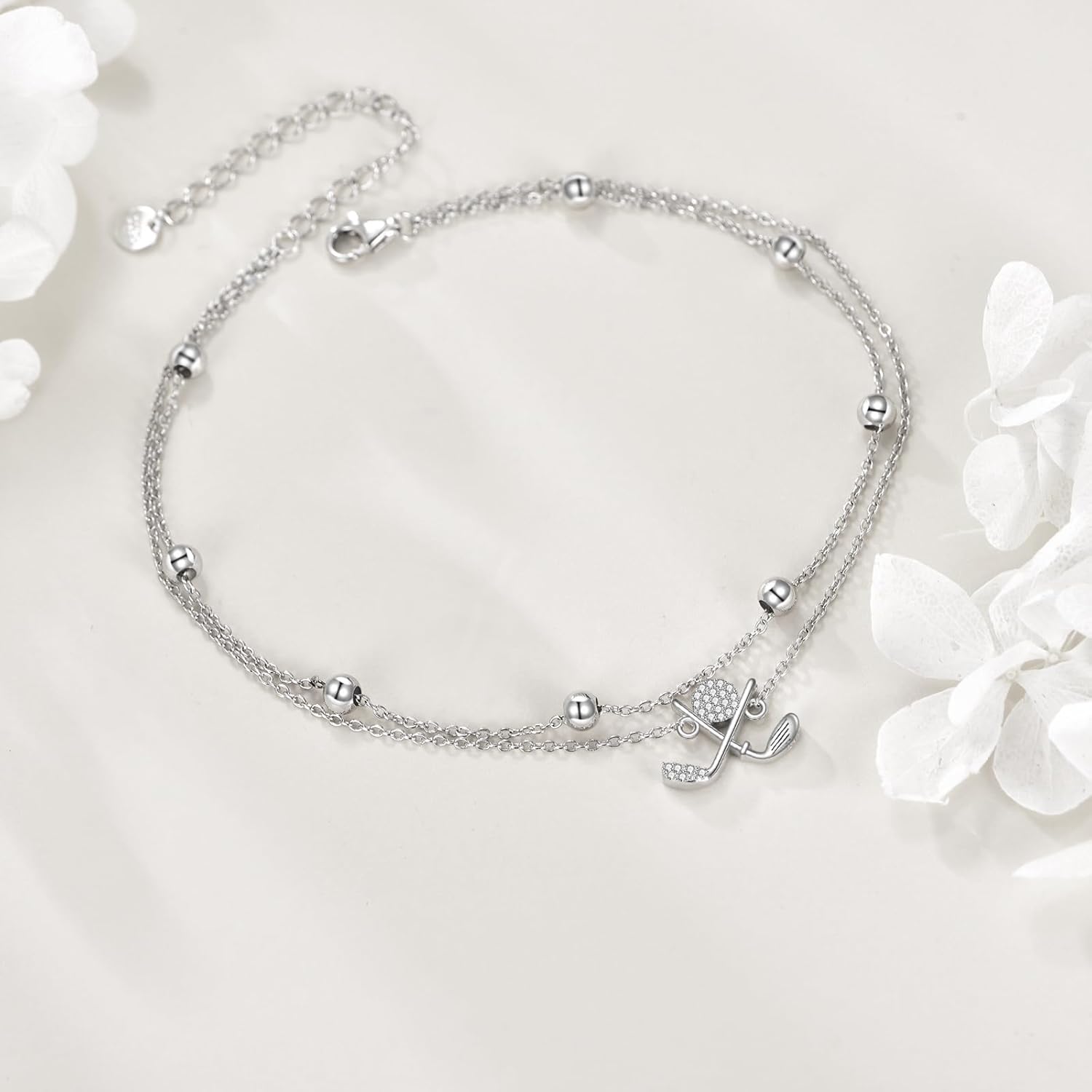 TIGER RIDER Dragonfly Anklet Sterling Silver Dragonfly Gifts Jewelry for Women with Crystal Birthday Anniversary - Image 3