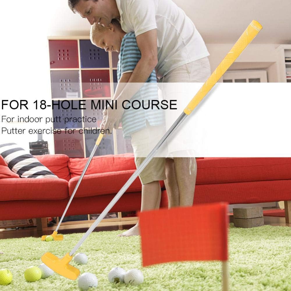 Mini Putter, 24inch Children Putters Rubber Two-Way Putters(Yellow)