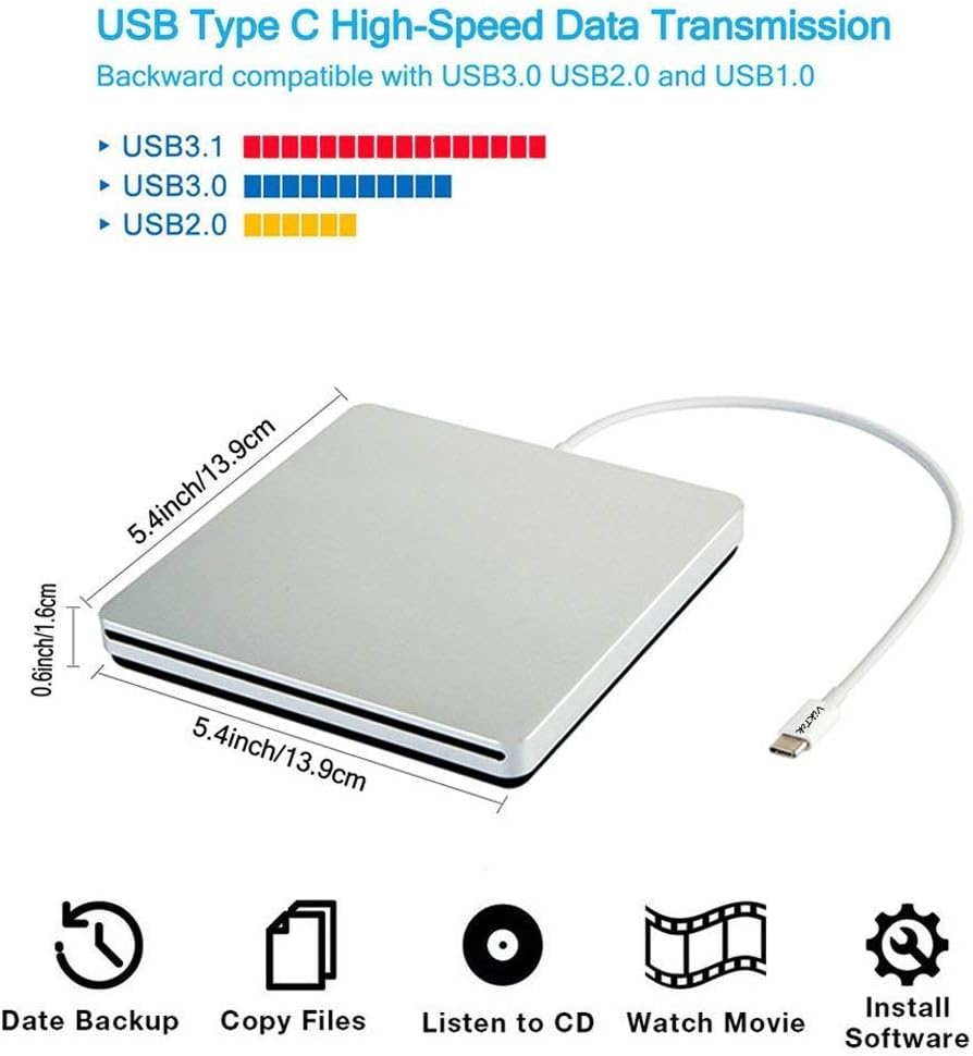 🔥 Flash Sale Ploveyy USB-C Superdrive External DVD/CD Reader and DVD/CD Burner for Latest Mac Pro/MacBook Pro/ASUS/ASUS/DELL Latitude with USB-C Port Plug and Play (Silver) Get Cheap Price Ploveyy USB-C Superdrive External DVD/CD Reader and DVD/CD Burner for Latest Mac Pro/MacBook Pro/ASUS/ASUS/DELL Latitude with USB-C Port Plug and Play (Silver)