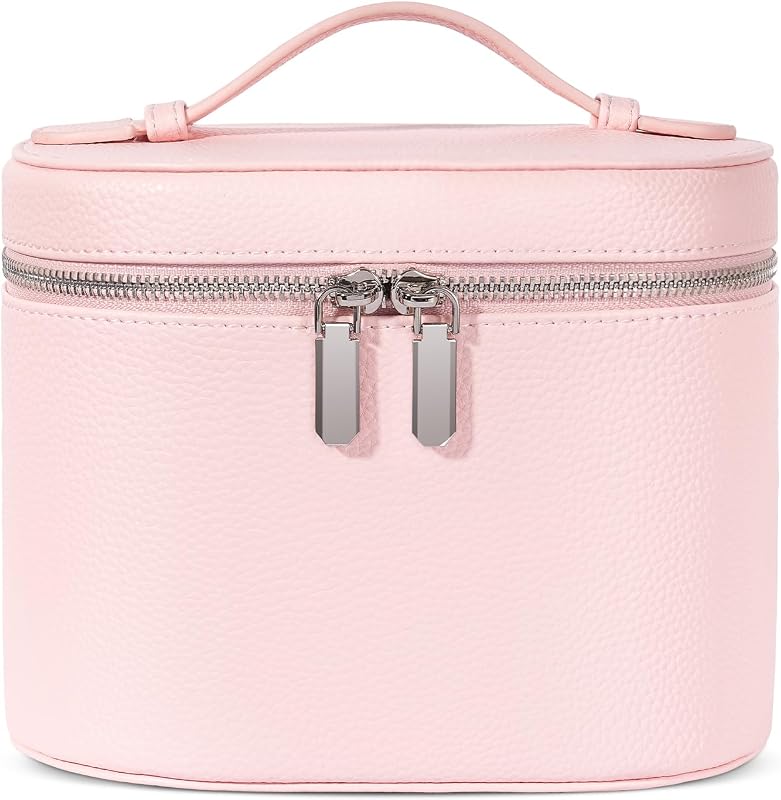 honitty Necessaire de Maquiagem Rosa com Compartimentos e Alça