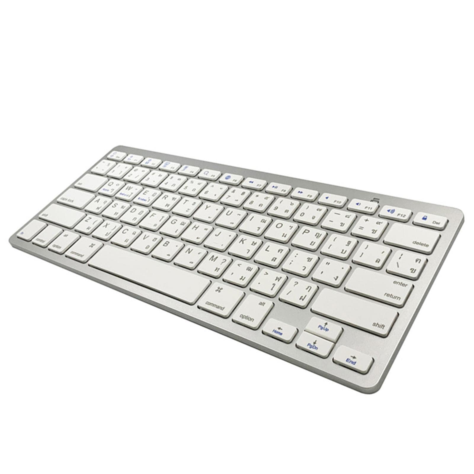 Portable Silver Mini Thai 78 Keys Wireless Bluetooth Keyboard for Tablet PC-image-12
