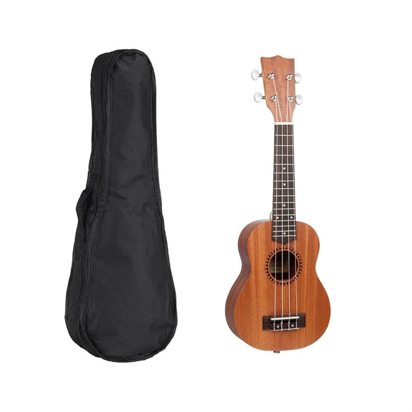 21-Zoll-Hawaii-Ukulelen-Set Aus Sapele-Holz Für Anfänger Mit Stimmgerät Und Plektrum Und Tasche