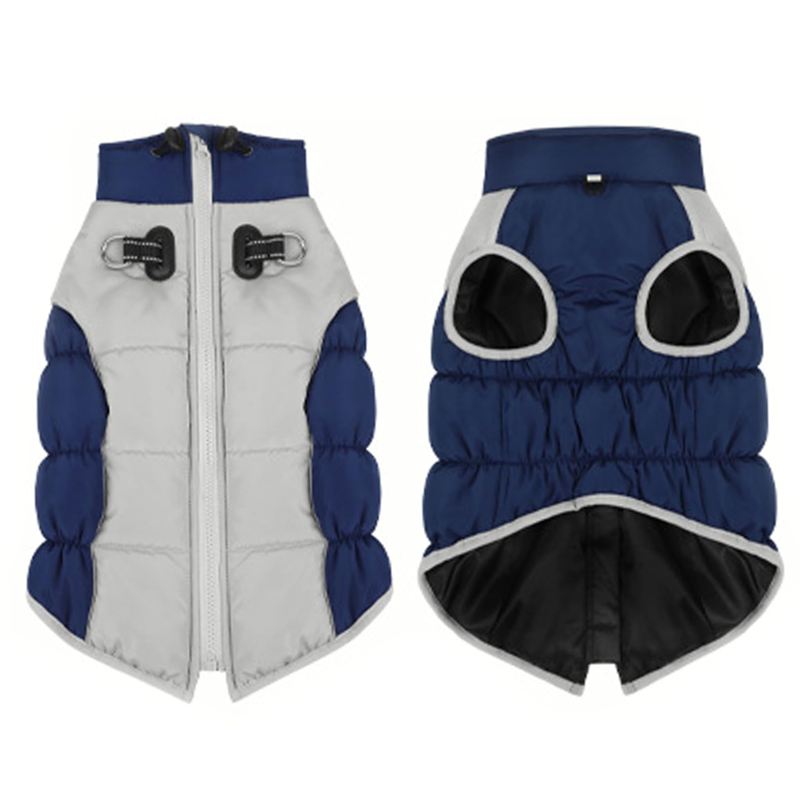 Manteau d'hiver pour chien étanche avec harnais intégré rouge pour grand et moyen chiot