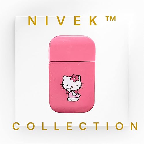 Miniatura 2 de NIVEK Kitty Lighter Pink Flame KT - Vestido de gato con parte superior rosa, tamaño de bolsillo, purpurina Y2K, recargable, kawaii, resistente al