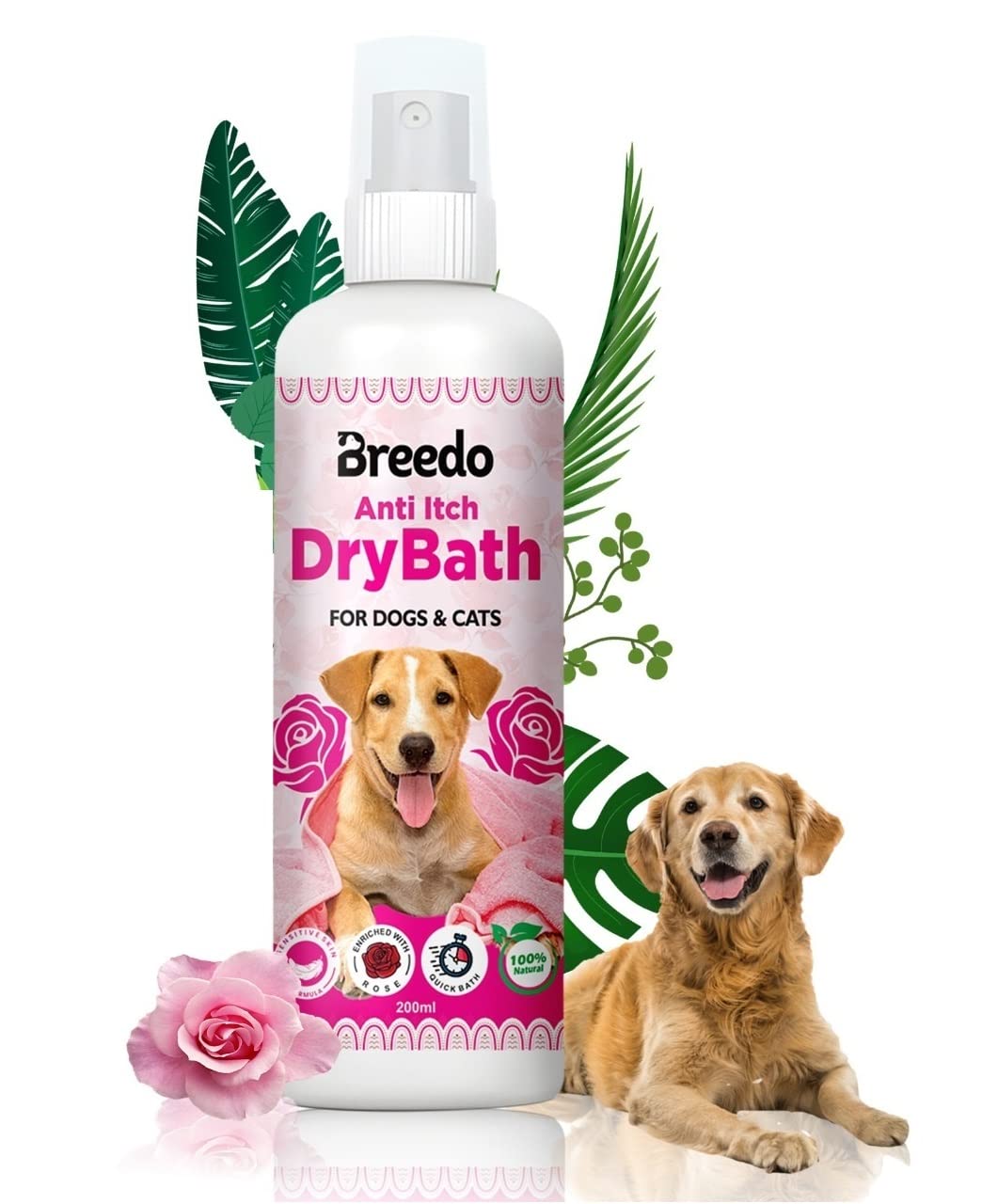 Breedo Rose Conditioning Waterless Shampoo Spray For Dogs & Puppy Dry/Waterless Dog Shampoo(200 Milliliter)|Maintains Overall Skin Health, Nourishing Hair And Shiny Body (B0BNXMZN3J) Amazon Price History, Amazon Price Tracker