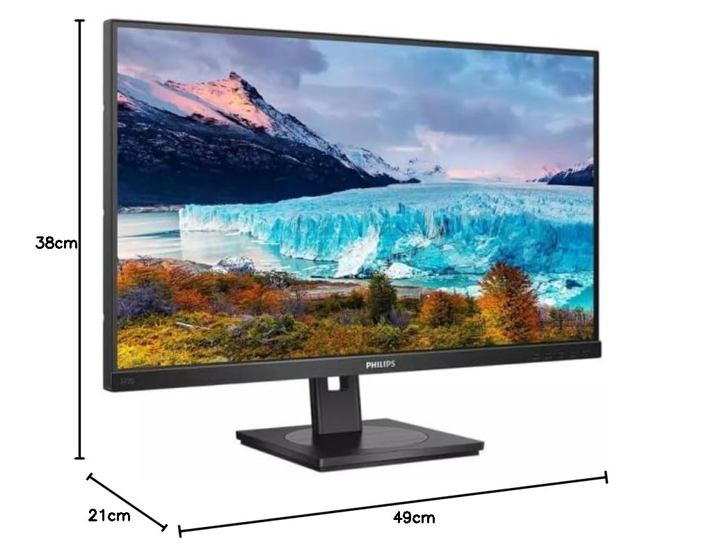 Philips 273S1 27-calowy monitor domowy, FHD, stacja dokująca USB-C 65 W PD, IPS, TUV Eye, regulacja wysokości, głośnik, bez migotania (1920 x 1080, 300 cd/m², HDMI 1.4/DP 1.2/USB-C, RJ45)