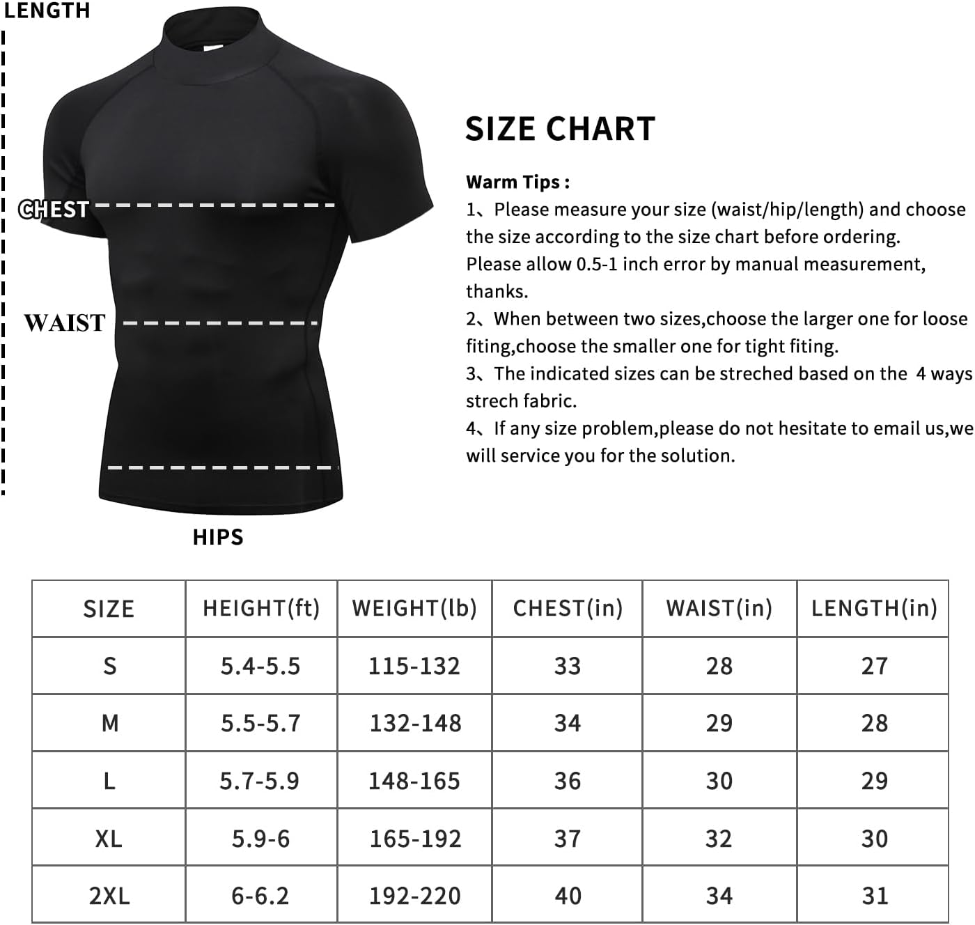 Compression Shirt Men Mock Turtleneck Short Sleeve Athletic Workout T Shirts Quick Dry Sports Undershirt Base Layer Tee Tops - Image 6