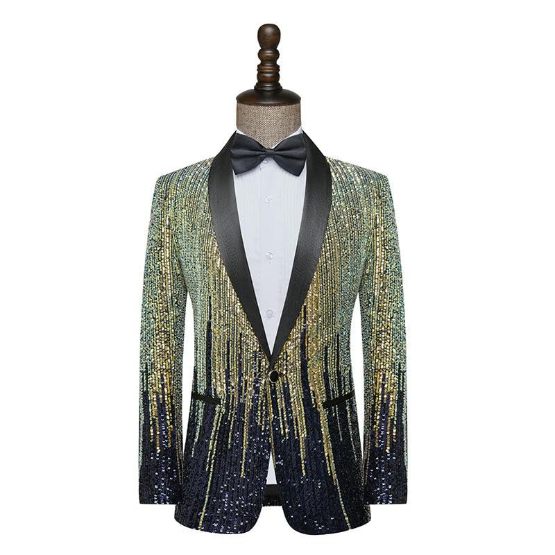 Veste blazer homme dégradé paillettes pour robe hôte de luxe - 6