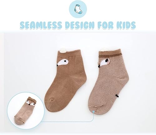 Miniatura 3 de Gwenvenni Calcetines tobilleros de algodón con diseño de gato para niñas pequeñas