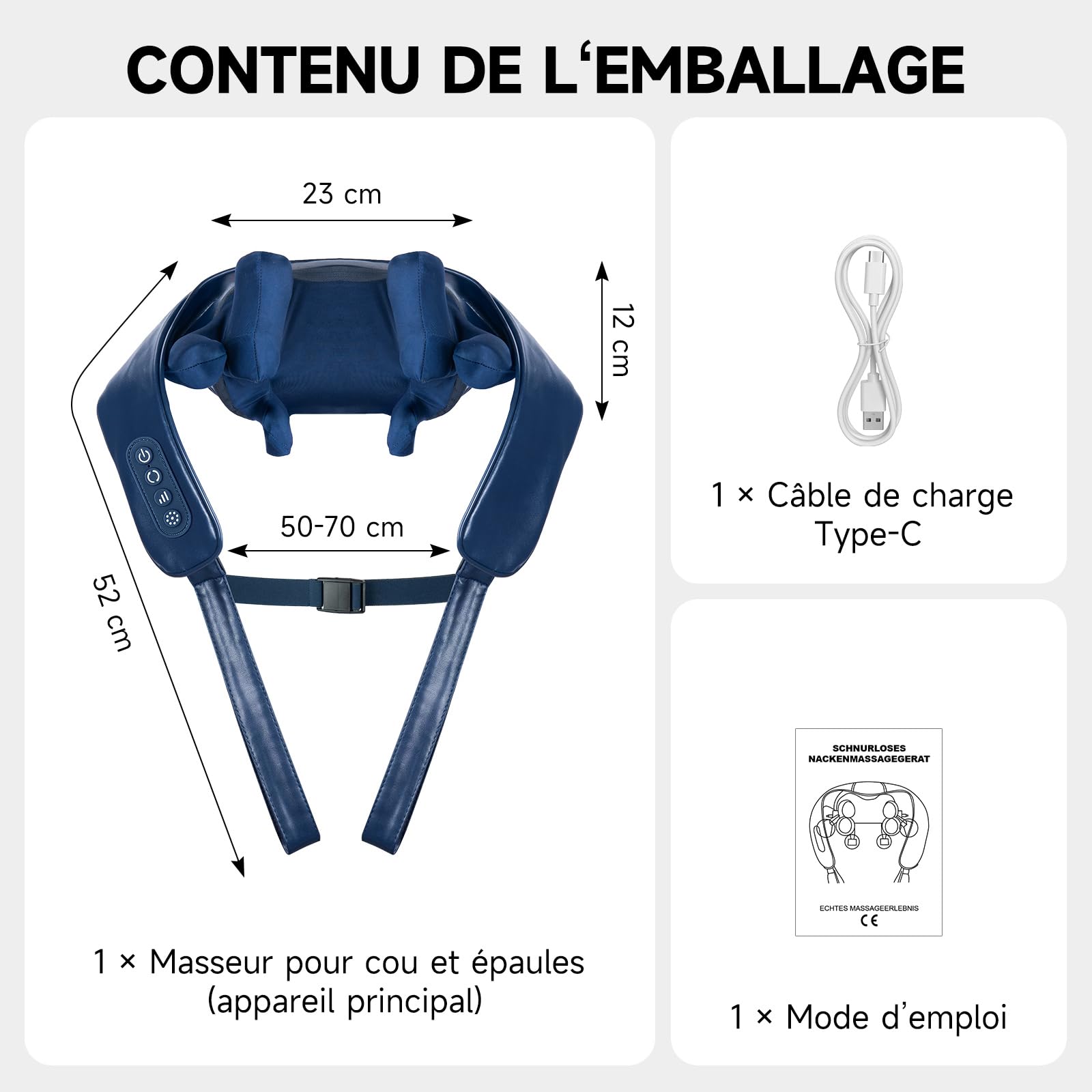 Masseur dos et cervicales électrique Shiatsu 8D, Chauffage Intelligent | Pétrissage Multidimensionnel pour Nuque, Épaules et Dos, Appareil de Massage sans Fil, Cadeau femme homme maman