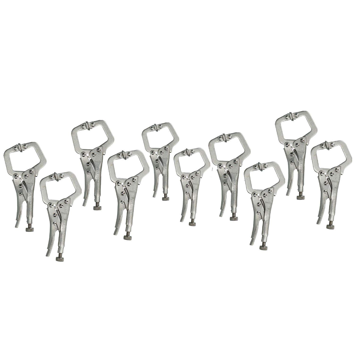 5” Mini Locking C Clamps Adjustable Fastener Welding Clamp Mole Grips 10 Pack