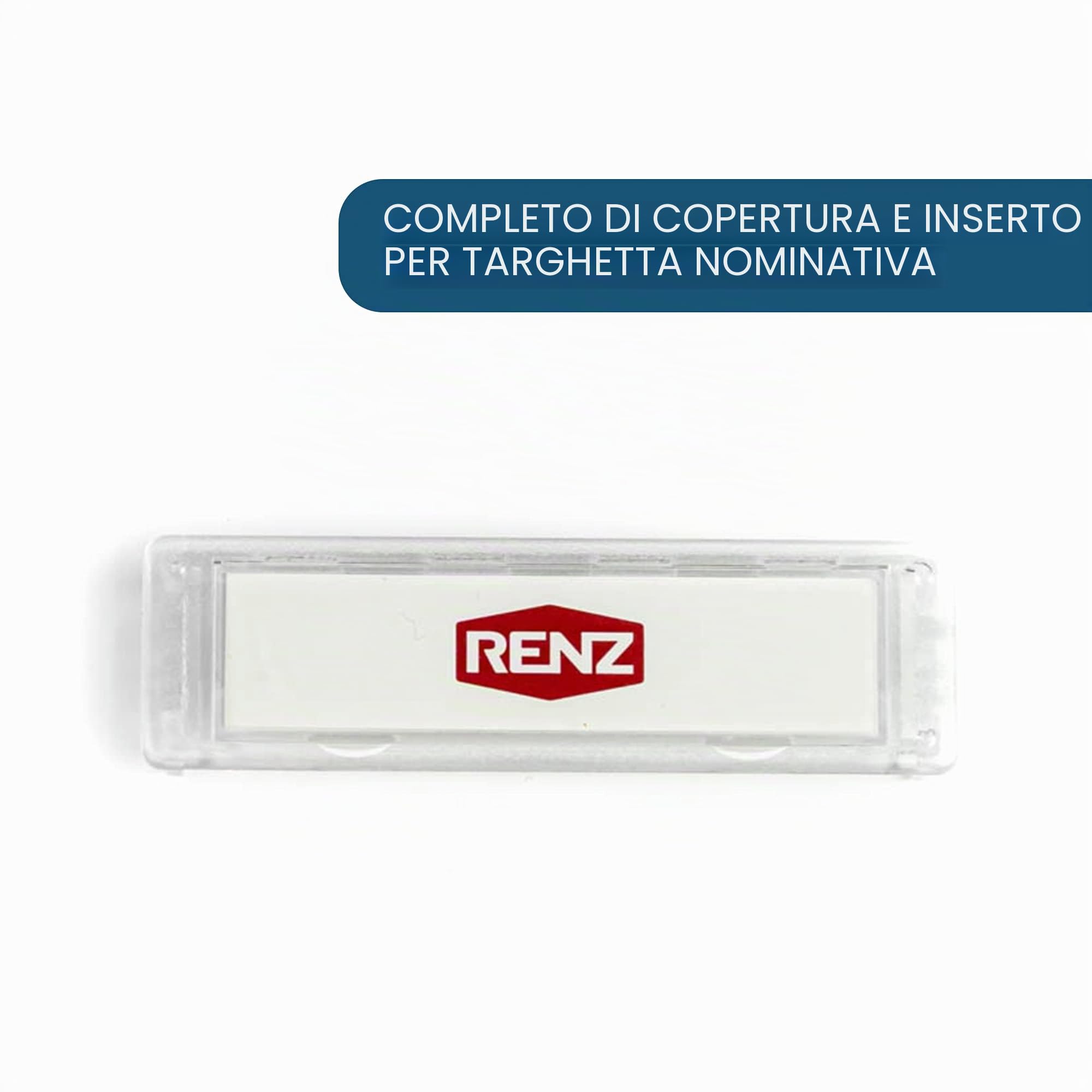 Renz Targhetta porta nome 92 trasparente 75 x 22 mm